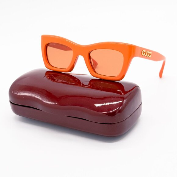 NEW GUCCI GG1773S 004 ORANGE GUCCI CAT EYE SUNGLASSES GUCCI - Picture 1 of 10